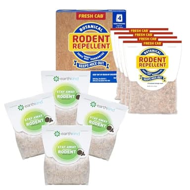 Fresh Cab EarthKind Rodent Repellent Bundle - 4-Pack Fresh Cab Rodent Repellent & 4-Pack Stay Away Rodent Repellent - Botanical Pest Control for Indoor & Outdoor Use - Safe for Kids & Pets