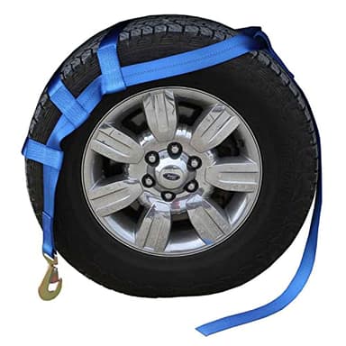 US Cargo Control Extra Large Tow Dolly Basket Strap, Blue Car Dolly Strap with Twisted Snap Hook End Fittings, for Wheel Sizes 17 Inches Or Larger, 3,333 Pound Working Load Limit