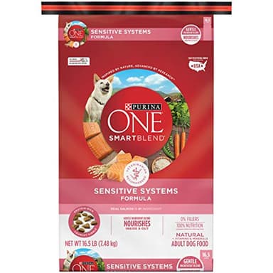 Purina ONE Natural, Sensitive Stomach Dry Dog Food, +Plus Skin & Coat Formula - 16.5 lb. Bag