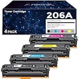 206A Compatible Toner Cartridge with Chip Replacement for HP 206X HP206A for Color Laserjet Pro MFP M283fdw M283cdw Pro M255dw M255nw M283 M255 | W2110A| W2110A(Black Cyan Yellow Magenta, 4-Pack Set)