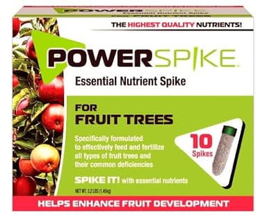 Power Spike for Fruit Trees. Essential Nutrient Spike formulated to Feed All Types of Fruit Trees (Apple, Peach, Orange, Lemon, Lime, etc.) and Address Common Deficiencies (10 Spikes - 3.2 Lbs)