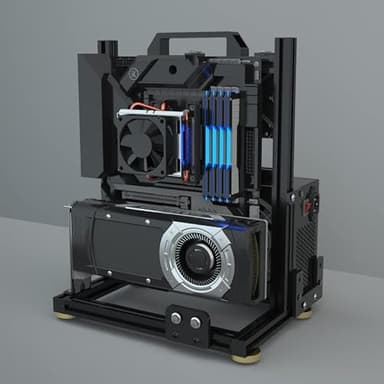 PC Creative Assembly Frame Test Bench，Open Air Frame Case, DIY Computer Motherboard Case Rack, ITX ATX MATX/EATX Open Aluminum Frame Chassis (MATX)