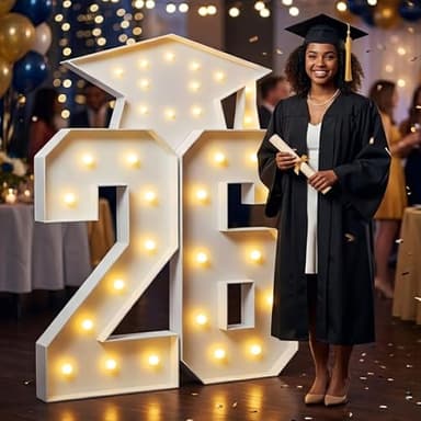 2026 Graduation Decorations - 4FT Marquee Light Up Number For 2026 Graduation Party Decorations ， Suitable For Decoration At Kindergarten, Preschool, High School, And College Graduation Parties