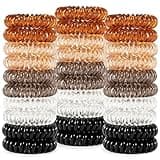 MAQIHAN Hair Ties - 40Pcs Telephone Cord Elastic Ponytail Holders for Thick Hair, Women, Girls and Teens in Neutral Colors