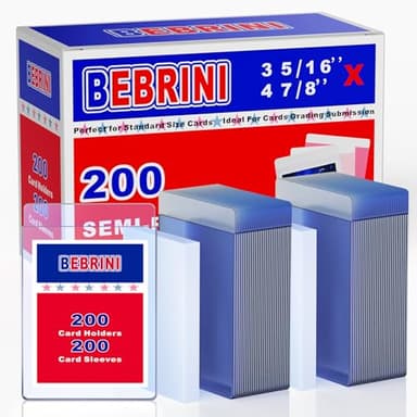 200ct Semi Rigid Card Holders & 200ct Soft Sleeves for PSA, SGC, BGS, CSG Graded Cards Submissions, PSA Submission Card Sleeves for Sports, PKM, Baseball, Trading Cards