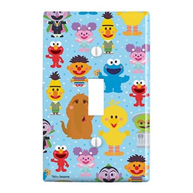 GRAPHICS & MORE Sesame Street Cute Characters Pattern Plastic Wall Decor Toggle Light Switch Plate Cover