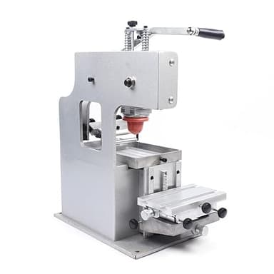 Manual Pad Printing Machine, 3.5-Inch Diameter Ink Cup Pad Printing Machine, 80x120mm Manual Press Printer, Open-top Ink Pad Printer, for DIY Labels, Includes 1 Rubber Pad
