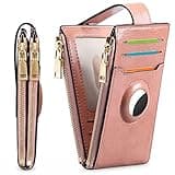 FALAN MULE Womens AirTag Wallet Genuine Leahter Bifold Credit Card Holder with Built-in Integrated Case for AirTag