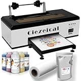 Ciezeical DTF Printer A3 1390 Automatic White Ink Stirring and Timing Circulation DTF Transfer Printing Machine for Clothing, Shoes,Hats,Bags (1390 Printer with Accessories)
