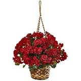Nearly Natural 19in. Geranium Hanging Basket Artificial Plant UV Resistant (Indoor/Outdoor)