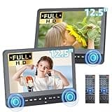 12.5" Dual Portable DVD Players for Car Headrest, Desobry Car DVD Player Dual Screen Play a Same or Two Different Movies with 5-Hour Rechargeable Battery