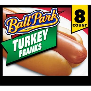 Ball Park Turkey Hot Dogs, Original Length, 8 Count