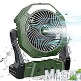 Ausic Portable Misting Fan, Outdoor Fans for Patios with Water Mist, 10000mAh Rechargeable Battery Personal Cooling Fan with Mister, 8-Inch, 250mL Water Tank & LED Lantern, for Home, Outside, Camping