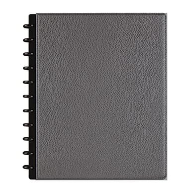 TUL Elements Custom Note-Taking System Discbound Notebook, 8 1/2" x 11", Narrow Ruled, 120 Pages (60 Sheets), Gunmetal/Pebbled