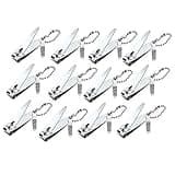 12 Pcs Nail Clippers for Fingernails by YWQ - Swing Out Nail Cleaner/File - Popular Gifts for Men & Women - Best Sharp Stainless Steel Clipper - Wide Easy Press Lever