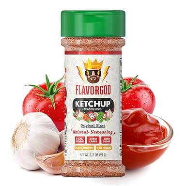 Ketchup Seasoning Mix by Flavor God - Premium All Natural & Healthy Spice Blend for Grilling Chicken, Beef, Seafood, Vegetables, Salad, Tacos, Pizza, & Pasta - Kosher, Gluten-Free, Dairy-Free, Vegan, Keto Friendly