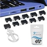 PortPlugs USB-A Port Blockers - Key Lock USB Security for PC, Laptop & Notebook - Removable Type-A Data Protection - Dust & Moisture Resistant Shield | Black (10-Pack)