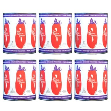 SMT SAN MERICAN TOMATO - Crushed Canned Tomatoes - 28 Ounce (Pack of 6) - USA Grown