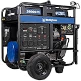 Westinghouse 28000 Peak Watt Home Backup Portable Generator, Remote Electric Start with Auto Choke, Transfer Switch Ready 30A & 50A Outlets, Gas Powered, CO Sensor,Blue