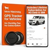 GPS Tracker for Vehicles, No Monthly Fee, No Subscription, 4G SIM and Data Included, Business Fleets, Speeding Alerts, Trip History, Mileage Tracking, Geofence, Magnetic, USA Developed, Moto Watchdog