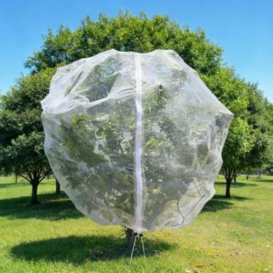 1 Pack 13x13ft Extra Large Fruit Tree Netting with Double Zipper & Double Drawstring, Heavy Duty Bird Netting for Fruit Trees, Reusable Tree Net to Protect from Birds, Squirrels, Deer