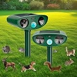 2 Pack 2025 Solar Animal Repellent Ultrasonic Cat Repellent Outdoor Deer Repellent Devices with Motion Sensor Animal Repeller to Repel Cat Deer Squirrel Rabbit Dog Skunk for Yard Lawn