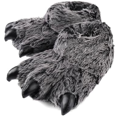 ULTRAIDEAS Animal Paw Slippers for Women and Men, Funny Claw Slippers for Adult and Kids, Unisex Cute Costume House Shoes（Black Bear Paw, Size 9-10 Women, Size 7-8 Men）