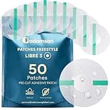 Freestyle Libre 3 Sensor Covers Waterproof – 50 Libre 3 Patches, Transparent, Long-Lasting, No Glue on Center, Non-Irritating, Easy to Apply and Remove – Ideal for Sports, Swimming, and Daily Use