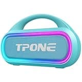 TPone Portable Bluetooth Speaker, 30W (Peak) Wireless Speaker for Outdoor Travel, 100ft Range, Multi-Colors Rhythm Lights, TWS Pairing, BT5.3, for Home/Party/Outdoor/Beach (Sky Blue)