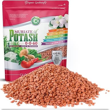 Muriate of Potash 0-0-60 Fertilizer Made in USA - MOP Potassium Plant Food for Indoor/Outdoor Plants, Flower Gardens, Fruit and Vegetable Gardens, Holistic Herbs, Trees and Lawns!