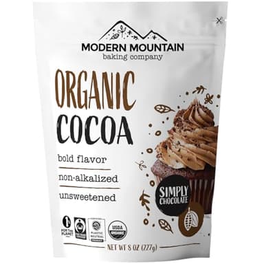 Organic Cocoa Powder (8 oz) Premium Cocoa, Bold Rich Flavor, Perfect for Baking, Fair Trade Certified, 100% Unsweetened Cocoa Powder, Non-GMO Sourced, Verified Gluten Free
