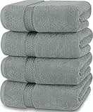 Utopia Towels 4 Pack Premium Bath Towels Set, (27 x 54 Inches) 100% Ring Spun Cotton 600GSM, Lightweight and Highly Absorbent Quick Drying Towels, Perfect for Daily Use (Cool Grey)