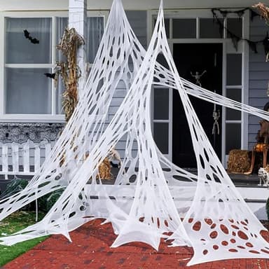 1000sqft Halloween Giant Spider Web Decoration,Cut Your Own Stretchy Spider Netting, DIY Spooky Flexible Spider Webs Decor for Halloween Haunted House Outdoor Decorations Holiday Party Supplies