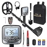 16 inch Depth Metal Detectors for Adults,19.2 kHz Professional Metal Detector High Sensitivity DISC&PP Mode Waterproof Gold Detector with Dual D Search Coil LCD Backlight Display Including Pinpointer