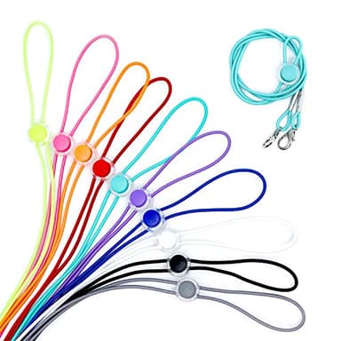 UMBERLOVER 10 Pack Face Mask Lanyard for Kids Adults, Unisex Adjustable Length Elastic Strap Convenient Neck Cord Slider Retainer Pressure Relief Ear Loop Extender Holder for Men Women