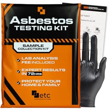 etc Asbestos Home Testing Kit DIY Sample Collection with NVLAP Accredited Lab Fee Included, Asbestos Test Kit, Protect Your Home & Family