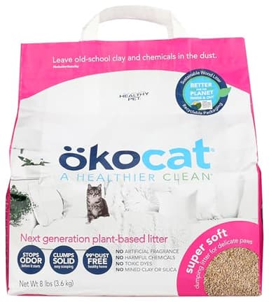 Okocat, Litter Cat Soft Super Clumping Wood, 128 Ounce