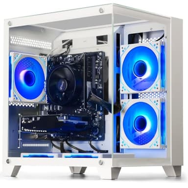 WIWB Prebuilt Gaming PC Desktop | Ryzen 5 6Cores 3.6G Up to 4.1G | RX 560 4G Graphics Card | 16G DDR4 RAM | 512G SSD | Wi-Fi 6 | Tower Computer White