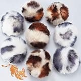 8 Pieces Large Plush Soft Ball Cat Faux Fur Patch Puff Pom Balls Cat Toy with Catnip for Playing with Your Cats,2 Inches (Zebra and Leopard Style)