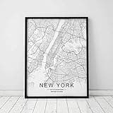 New York Map Wall Art New York Street Map Print New York Map Decor City Road Art Black and White City Map Office Wall Hanging 11x14inch Unframed