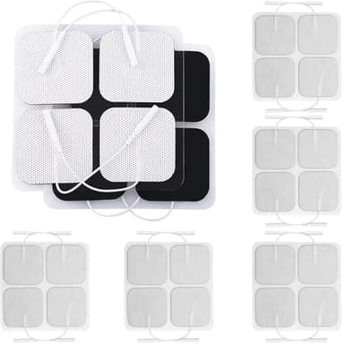 TENS Unit Electrode Pads, 20PCS 2"x2" Adhesive Electrodes Pads, TENS Unit Pads Replacement with Plug 2.0 mm for TENS Machine, Reusable and Latex-Free