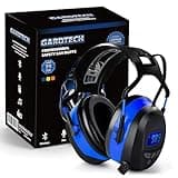 Gardtech Hearing Protection with Bluetooth, FM Radio Earmuffs, NRR 29dB Hearing Protection Headphones Noise Cancelling Headphones with MP3 for Mowing Lawn Work, Rechargeable BL-5B Battery (Blue)