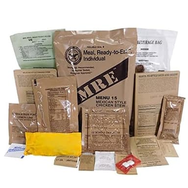 MRE Meals Ready to Eat, Emergency Food Supply, Survival Camping Outdoor 12 Pack Inspection 2025, 2026 (1 Meal (Random), 1 Count)