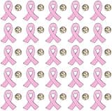 25/50/100/200 pieces pink ribbon pins breast cancer awareness enamel lapel pin for Women Breast Cancer Awareness Brooch pins Charity Public Social Event badge bulk (25)