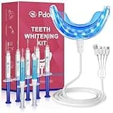 Pdoo Teeth Whitening Kit with LED Light for Sensitive Teeth, Fast Results for Whitening at Home, Teeth Whitening Gel Helps Remove All Kinds of Stains