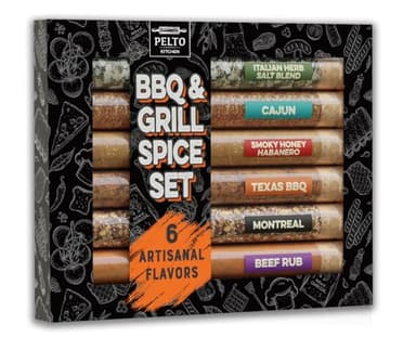 BBQ & Grill Spice Set - 6 Spice Blend Flavors in Tubes in a Gift Box, For Smoking, Seasosonig, Griling, Christmas Stocking Stuffers for Men Who Cook. Birthday for Husband