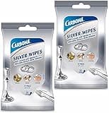 Carbona Silver Wipes | Metal Cleaner & Polish | 12 Wipes, 2 Pack