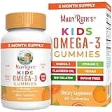 MaryRuth Organics Vegan Omega 3 Gummies for Kids 2+, 2 Month Supply, Sugar Free, Omega 3 Supplement with Vitamin C, Flaxseed Oil, Immune Support, Essential Nutrient ALA, No Fish Taste, 60 Count