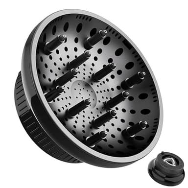 Hair Diffuser Attachment Universal Diffuser Hair Dryer for Curly Hair, Hair Dryer Diffuser for Blow Dry and Volumizing, Hair Diffuser for Curly Hair and Natural Wavy Hair (Black) BLOLYO