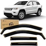 Nilight in Channel Rain Guards for Jeep Grand Cherokee 2011 2012 2013 2014 2015 2016 2017 2018 2019 2020 Vent Window Visors-4pcs